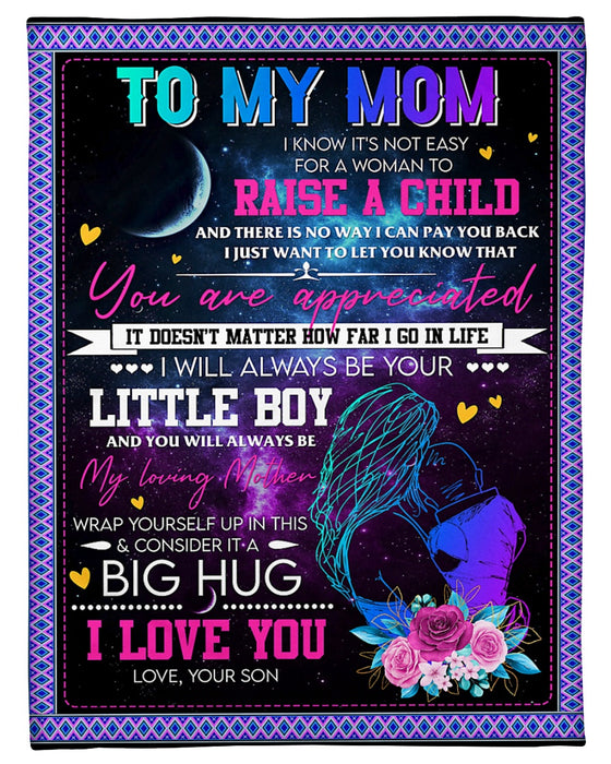 Personalized To My Mom Moons Fleece Blanket From Daughter I Will Always Be Your Little Boy Great Customized Gift For Mother's day Birthday Christmas Thanksgiving