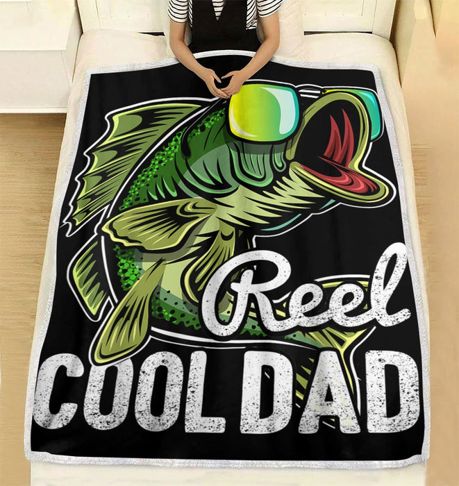 To My Dad Fishing Fleece Blanket Reel Cool Dad Great Customized Blanket For Birthday Christmas Thanksgiving