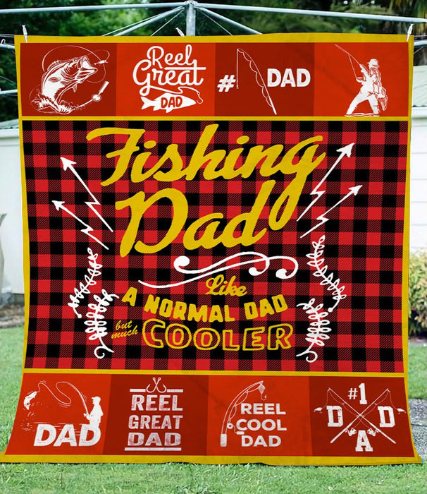 To My Dad Fishing Christmas Fleece Blanket Like A Normal Dad Cooler Great Customized Blanket For Father's Day Birthday Christmas Thanksgiving