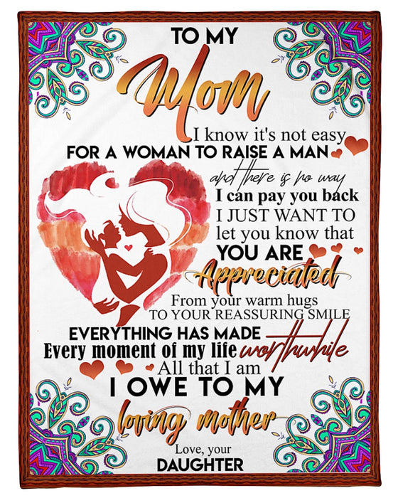 Personalized To My Mom Hearts Fleece Blanket From Daughter I Just Want To Let You Know That You Are Appreciated Great Customized Gift For Mother's day Birthday Christmas Thanksgiving