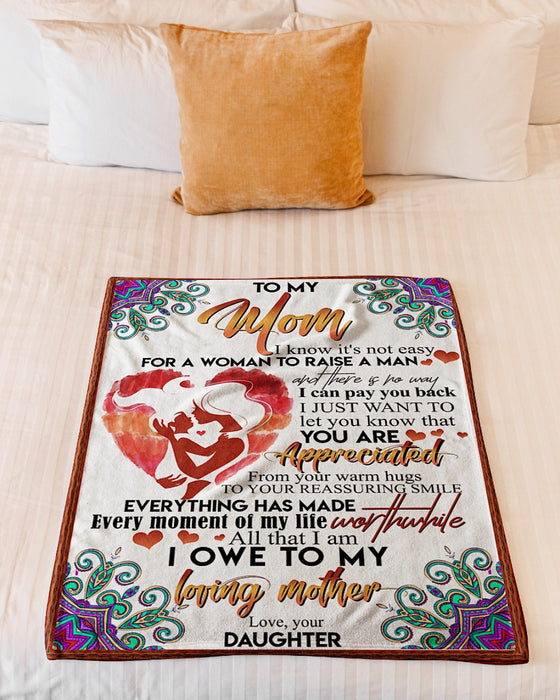 Personalized To My Mom Hearts Fleece Blanket From Daughter I Just Want To Let You Know That You Are Appreciated Great Customized Gift For Mother's day Birthday Christmas Thanksgiving