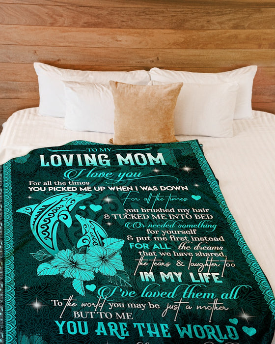 Personalized To My Mom Dolphins Fleece Blanket From Daughter I Love You For All The Times You Picked Me Up When I Was Down Great Customized Gift For Mother's day Birthday Christmas Thanksgiving