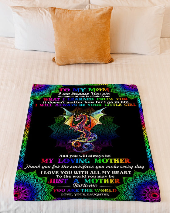 Personalized To My Mom Hippocampus Fleece Blanket From Daughter And You Will Always Be My Loving Mother Great Customized Gift For Mother's day Birthday Christmas Thanksgiving