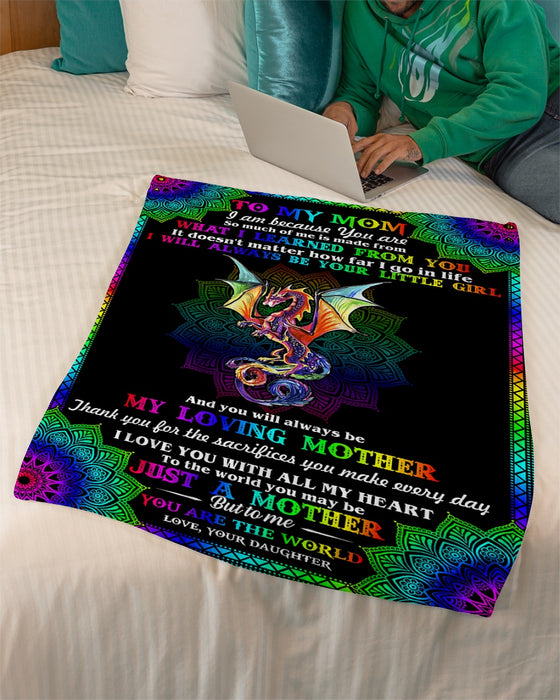 Personalized To My Mom Hippocampus Fleece Blanket From Daughter And You Will Always Be My Loving Mother Great Customized Gift For Mother's day Birthday Christmas Thanksgiving