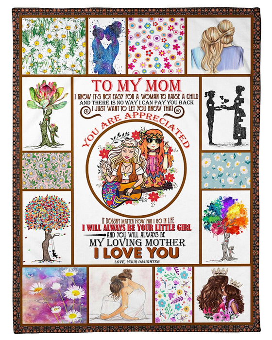 Personalized To My Mom Trees Fleece Blanket From Daughter And You Will Always Be My Loving Great Customized Gift For Mother's day Birthday Christmas Thanksgiving