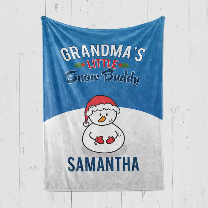 Personalized To My Grandma Fleece Blanket Grandma’s Little Snow Buddies Great Customized Gift For Birthday Christmas Thanksgiving Mother's Day Anniversary