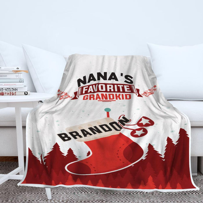 Personalized To My Grandma Fleece Blanket Grandma’s Favorite Grandkids Stocking Great Customized Gift For Birthday Christmas Thanksgiving Anniversary Mother's Day