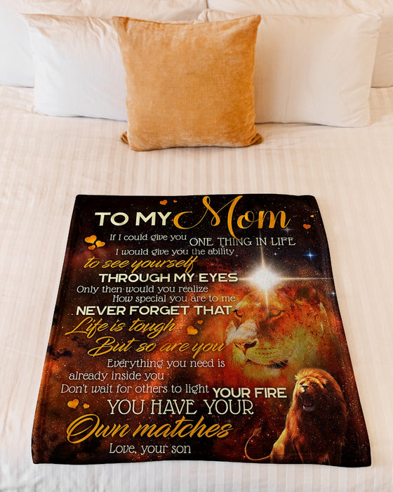 Personalized To My Mom Lions Fleece Blanket From Daughter If I Could Give You One Thing In Life Great Customized Gift For Mother's day Birthday Christmas Thanksgiving