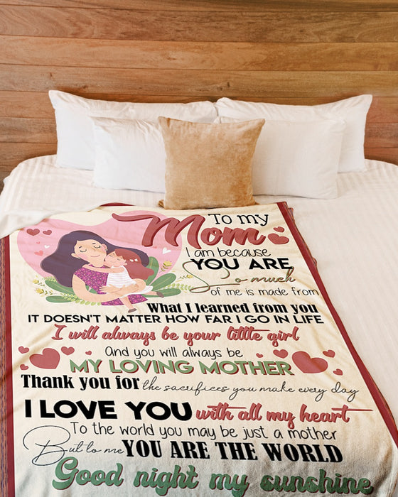 Personalized To My Mom Hearts Fleece Blanket From Daughter It Doesn't Matter How Far I Go In Life I Will Always Be Your Little Girl Great Customized Gift For Mother's day Birthday Christmas Thanksgiving