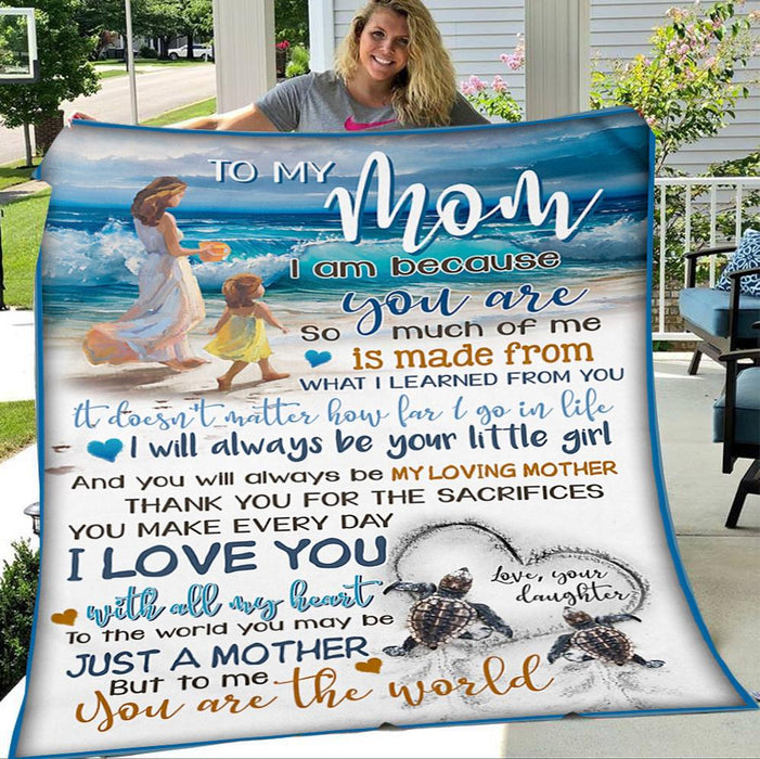Personalized To My Mom Seas Fleece Blanket From Daughter I Love You With All My Heart Great Customized Gift For Mother's day Birthday Christmas Thanksgiving