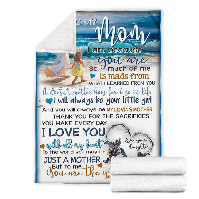 Personalized To My Mom Seas Fleece Blanket From Daughter I Love You With All My Heart Great Customized Gift For Mother's day Birthday Christmas Thanksgiving
