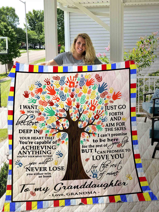 Personalized To My Granddaughter Autism Fleece Blanket From Grandma I Can Promise To Love You Great Customized Gift For Granddaughter's day Birthday Christmas Thanksgiving