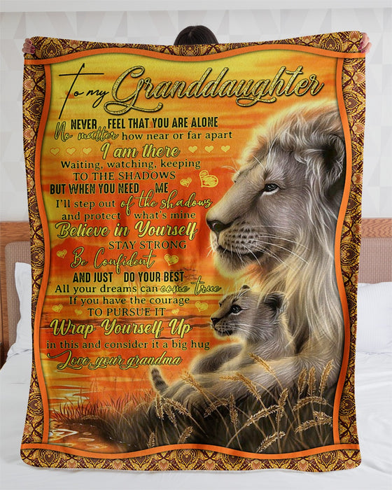 Personalized To My Granddaughter Lion Fleece Blanket From Grandma Just Do Your Best Great Customized Blanket For Birthday Christmas Thanksgiving
