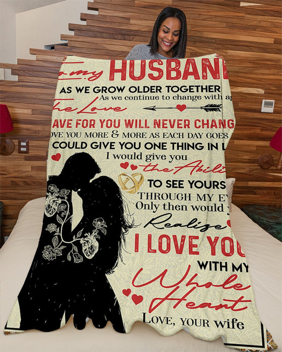 Personalized To My Husband Fleece Blanket From Wife As We Go Older Together Great Customized Gift For Birthday Christmas Thanksgiving Anniversary Father's Day