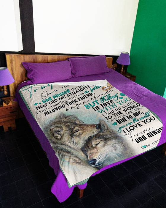 Personalized To My Husband Wolves Fleece Blanket From Wife Once Upon A Time Great Customized Gift For Birthday Christmas Thanksgiving Anniversary Father's Day