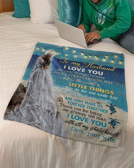 Personalized To My Husband Fleece Blanket From Wife Destiny Made Us A Couple Great Customized Gift For Birthday Christmas Thanksgiving Anniversary Father's Day