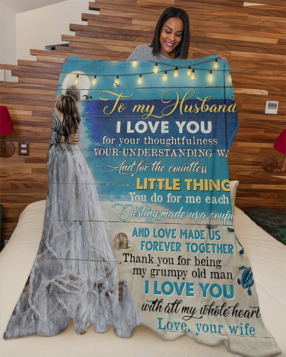 Personalized To My Husband Fleece Blanket From Wife Destiny Made Us A Couple Great Customized Gift For Birthday Christmas Thanksgiving Anniversary Father's Day