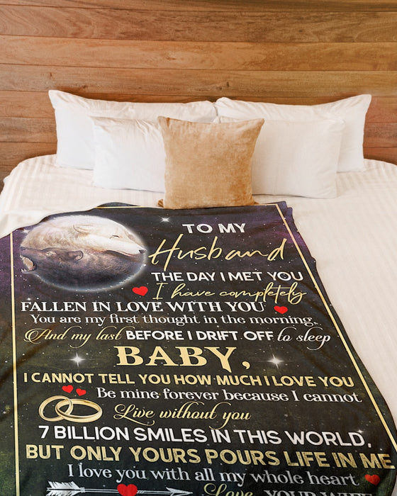Personalized To My Husband Wolf Fleece Blanket From Wife Be Mine Forever Great Customized Gift For Birthday Christmas Thanksgiving Anniversary Father's Day