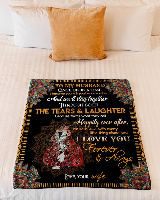 Personalized To My Husband Fox Fleece Blanket From Wife That's What They Call Happily Ever After Great Customized Gift For Birthday Christmas Thanksgiving Anniversary Father's Day