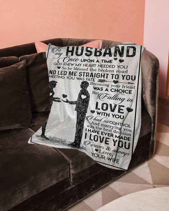 Personalized To My Husband Fleece Blanket From Wife God Knew My Heart Needed You Great Customized Gift For Birthday Christmas Thanksgiving Anniversary Father's Day