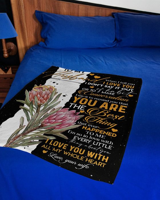Personalized To My Husband Protea Fleece Blanket From Wife I'm So In Love With Little Thing About You Great Customized Gift For Birthday Christmas Thanksgiving Anniversary Father's Day