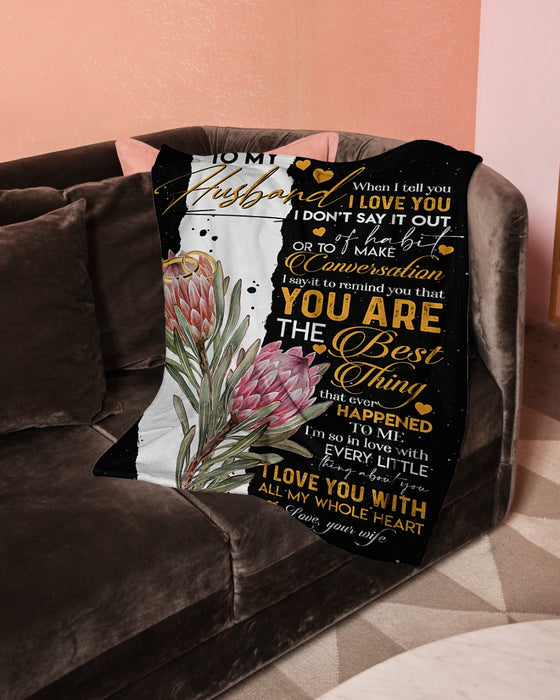 Personalized To My Husband Protea Fleece Blanket From Wife I'm So In Love With Little Thing About You Great Customized Gift For Birthday Christmas Thanksgiving Anniversary Father's Day