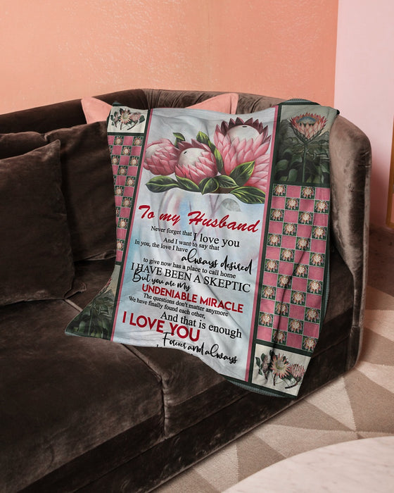 Personalized To My Husband ProTea Fleece Blanket From Wife You Are My Undineable Miracle Great Customized Gift For Birthday Christmas Thanksgiving Anniversary Father's Day