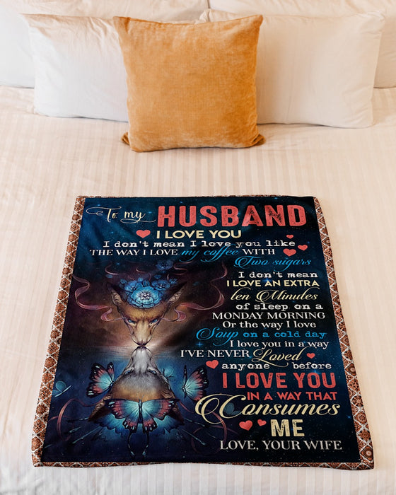 Personalized To My Husband Fox Fleece Blanket From Wife I Love You In A Way I've Never Loved Anyone Before Great Customized Gift For Birthday Christmas Thanksgiving Anniversary Father's Day