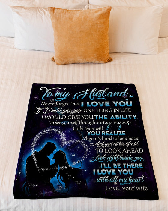 Personalized To My Husband Fleece Blanket From Wife Never Forget That I Love You Great Customized Gift For Birthday Christmas Thanksgiving Anniversary Father's Day