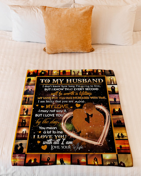 Personalized To My Husband Couple Fleece Blanket From Wife You Mean A Lot To Me Great Customized Gift For Birthday Christmas Thanksgiving Anniversary Father's Day