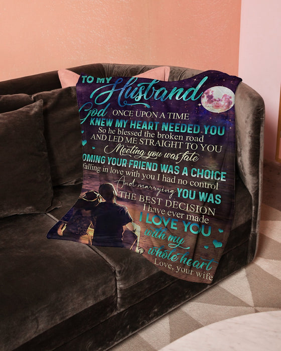 Personalized To My Husband The Moon Fleece Blanket From Wife Meeting You Was Fate Becoming Your Friend Was A Choice Best Customized Gift For Birthday Christmas Thanksgiving Anniversary
