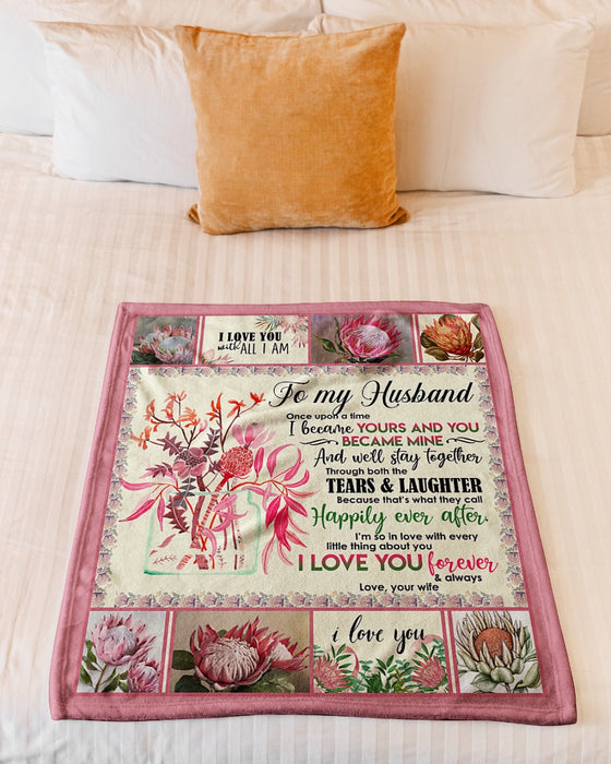 Personalized To My Husband Flower Fleece Blanket From Wife I Love You With All I Am Great Customized Gift For Birthday Christmas Thanksgiving Anniversary