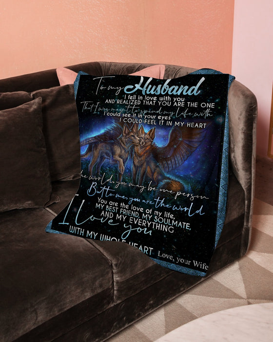 Personalized To My Husband Fox Fleece Blanket From Wife I Fell In Love With You Great Customized Gift For Birthday Christmas Thanksgiving Anniversary Father's Day