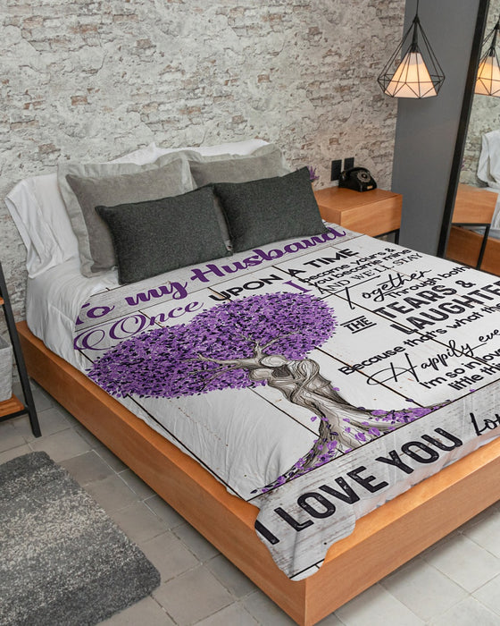 Personalized To My Husband Love Tree Fleece Blanket From Wife Once Upon A Time Great Customized Gift For Birthday Christmas Thanksgiving Anniversary Father's Day