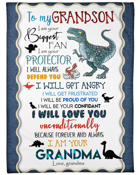 Personalized To My Grandson Trex Dinosaur Fleece Blanket From Grandma I Will Be Proud Of You Great Customized Gift For Birthday Christmas Thanksgiving