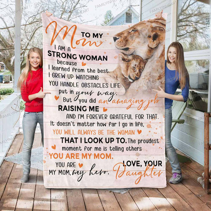 Personalized To My Mom Lions Fleece Blanket From Daughter It's Doesn't Matter How Far I Go In Life Great Customized Gift For Mother's day Birthday Christmas Thanksgiving