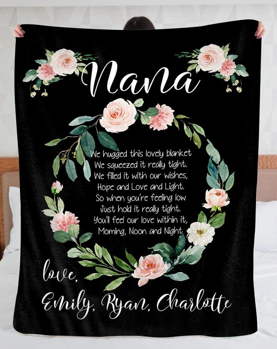 Personalized To My Grandma Nana Fleece Blanket Great Customized Gift For Birthday Christmas Thanksgiving Mother's Day