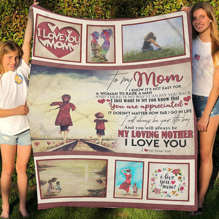 Personalized To My Mom Fleece Blanket From Son You Are Appreciated Great Customized Gift For Birthday Christmas Thanksgiving Mother's Day