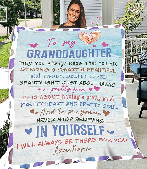 Personalized To My Granddaughter Fleece Blanket From Nana I Will Always Be There For You Great Customized Blanket For Birthday Christmas Thanksgiving