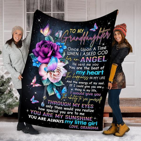 Personalized To My Granddaughter Rose Fleece Blanket From Grandma You Are Always My Little Girl Great Customized Blanket For Birthday Christmas Thanksgiving