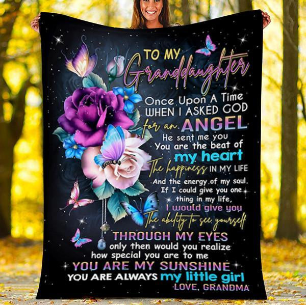 Personalized To My Granddaughter Rose Fleece Blanket From Grandma You Are Always My Little Girl Great Customized Blanket For Birthday Christmas Thanksgiving
