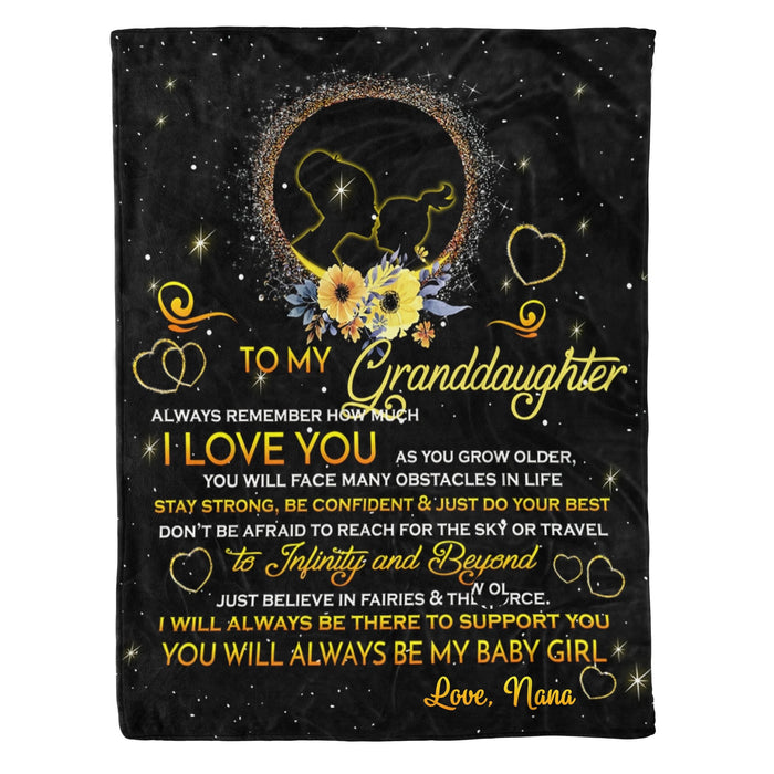 Personalized To My Granddaughter Fleece Blanket From Nana Always Remember How Much I Love You Great Customized Blanket For Birthday Christmas Thanksgiving