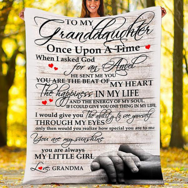 Personalized To My Granddaughter Fleece Blanket From Grandma Once Upon A Time Great Customized Blanket For Birthday Christmas Thanksgiving