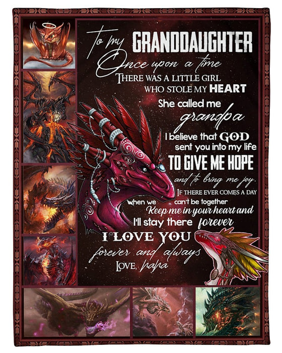 Personalized To My Granddaughter Dragon Fleece Blanket From Nana Once Upon A Time Great Customized Blanket For Birthday Christmas Thanksgiving