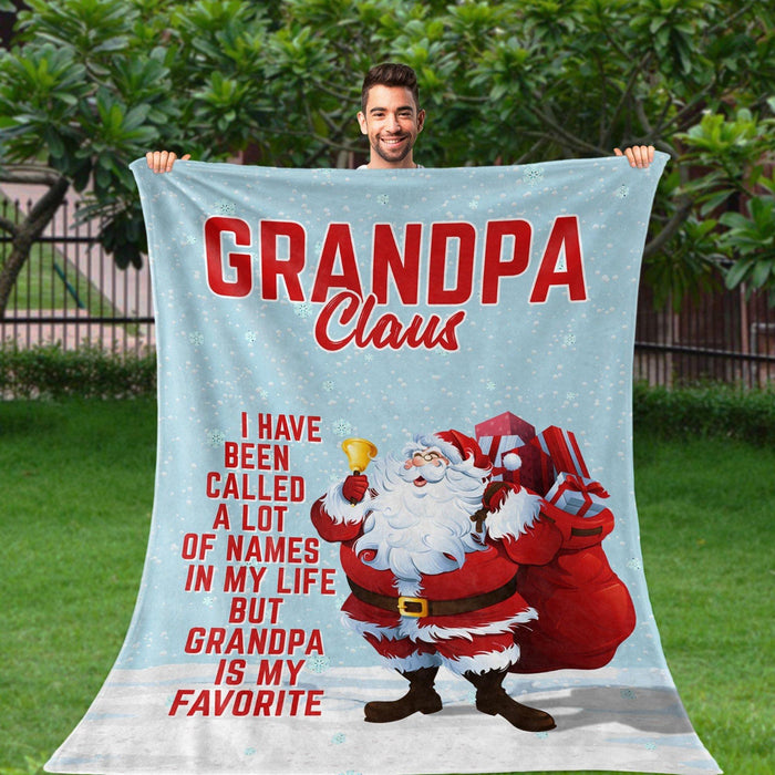 To My Grandpa Clause Fleece Blanket Great Customized Gifts For Birthday Christmas Thanksgiving