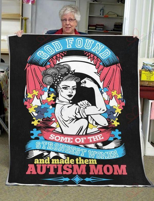 To My Mom Fleece Blanket Autism Strongest Women Great Customized Gift For Birthday Christmas Thanksgiving Mother's Day
