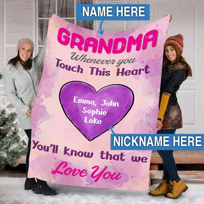 To My Grandma Fleece Blanket We Love You Great Customized Gift For Birthday Christmas Thanksgiving Mother's Day
