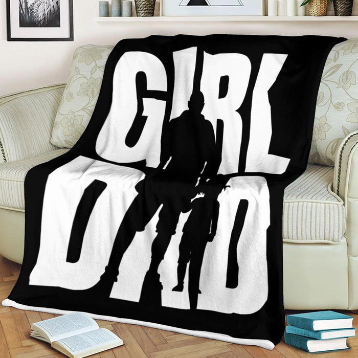Father And Daughter Fleece Blanket #GirlDad Great Customized Gift For Birthday Christmas Thanksgiving