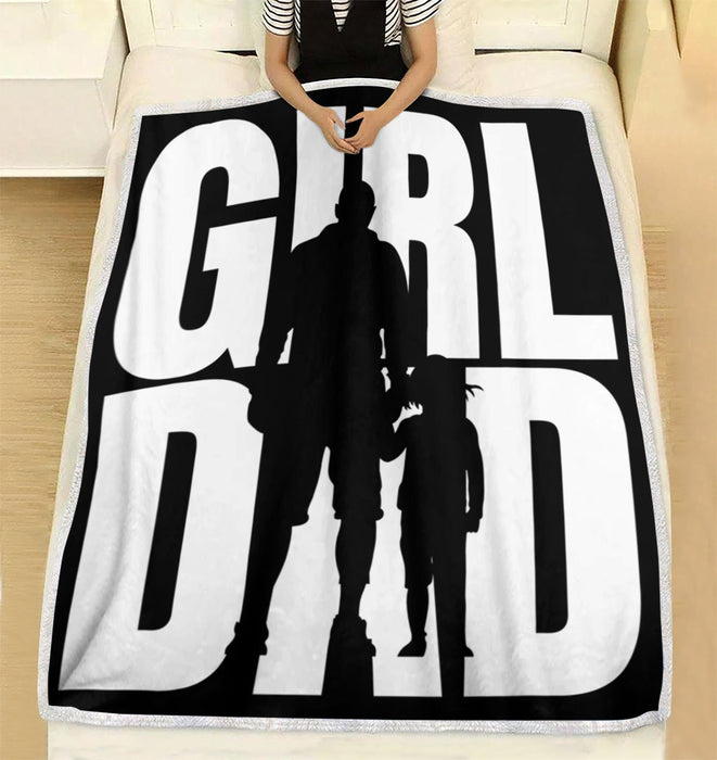 Father And Daughter Fleece Blanket #GirlDad Great Customized Gift For Birthday Christmas Thanksgiving