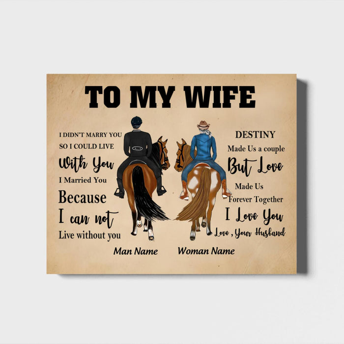 Personalized Gifts For Wife From Husband Gifts For Her To My Wife Horse Lover 0.75 In Framed Canvas Art To My Granddaughter Gifts For Christmas, Birthday, Thanksgiving Home Decor